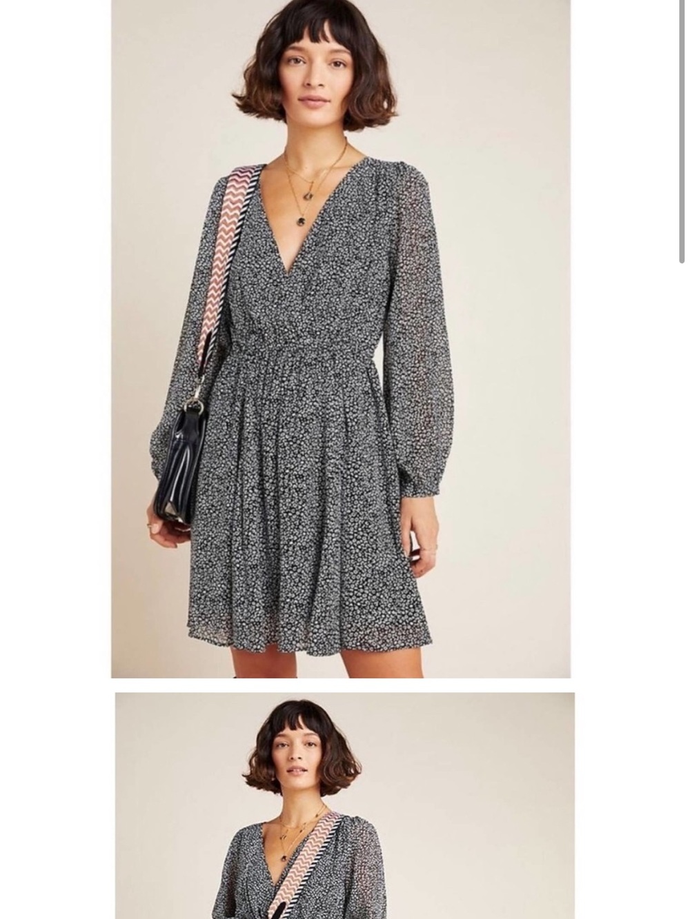Anthropologie gauzy v neck dress